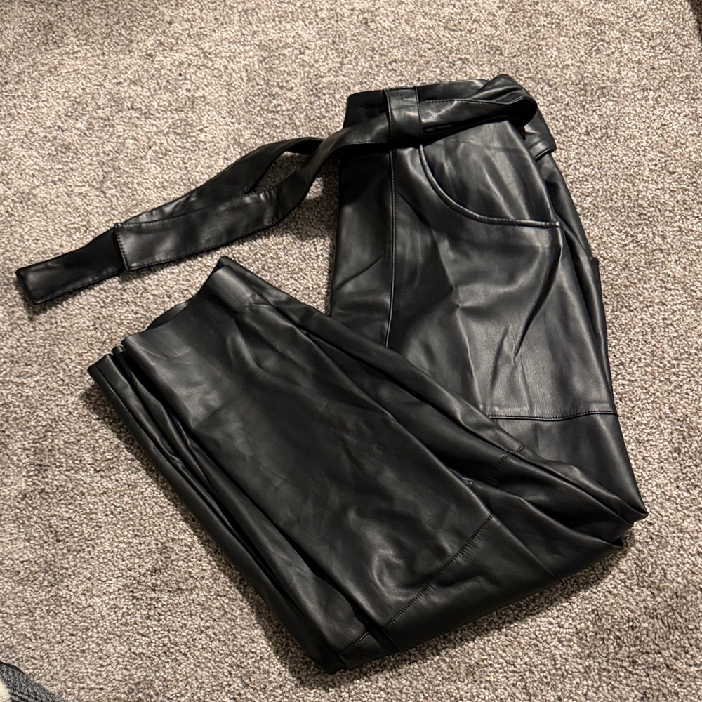 Express Black Faux Leather Pants